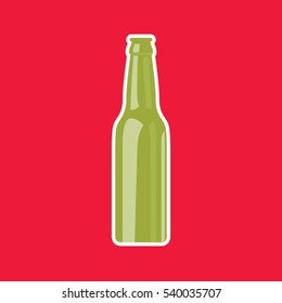  Green Beer Bottle Vector Illustration