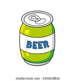 Green beer can isolated