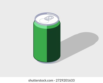 Grünes Bier Dose Soda kann isometrische Vektorgrafik mit Schatten