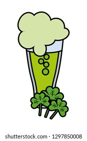 green beer with clover