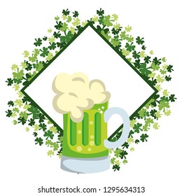 green beer with clover frame