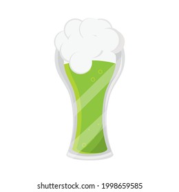 green beer glass isolated design
