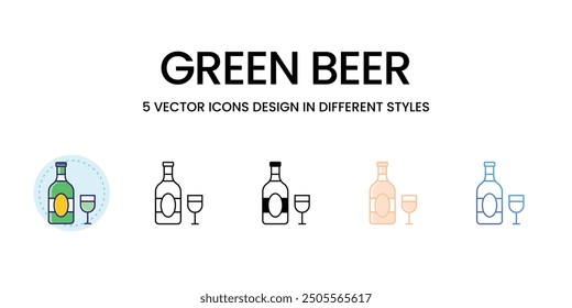 Green Beer icons set vector illustration. vector stock