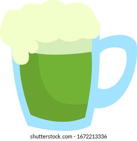 Green beer, illustration, vector on white background.