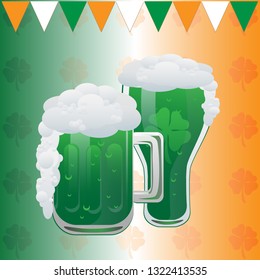 Green beer isolated vector illustration