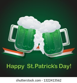Green beer isolated vector illustration 