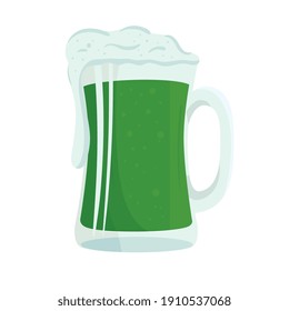 cerveza verde en frasco de patrick celebración diseño de ilustración vectorial