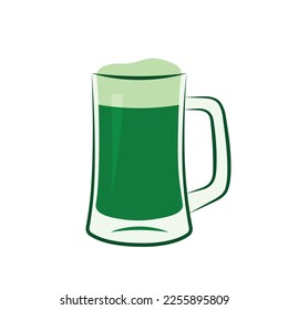 green beer, mug of ale, saint patricks day symbol, irish party, st patrick day celebration, vector design element