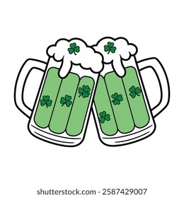 Green Beer Mug Illustration for St. Patrick's Day