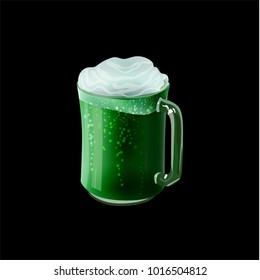 Green beer in mug vector