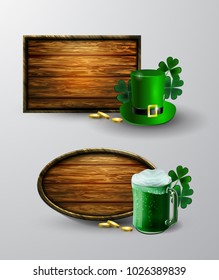 Green beer in mug vector