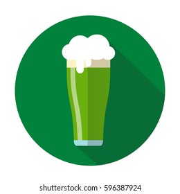 Green beer mug vector isolated. St. Patrick's Day symbol. Design element for flyers or banners. Flat design.