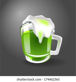 green beer, patrick's day. Vector illustration