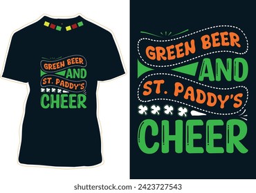 La cerveza verde y el diseño de camisetas animadas de St. Paddy