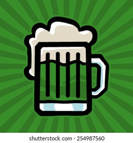 Green Beer Stein Vector Icon