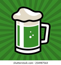 Green Beer Stein Vector Icon