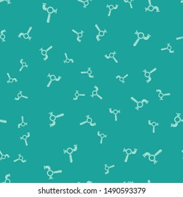 Green Beer tap icon isolated seamless pattern on green background.  Vector Illustration