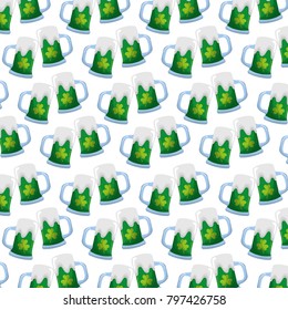 green beers glass st patrick day pattern
