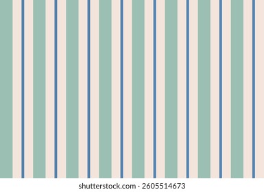 Green, beige and blue striped background. Retro pattern. Shabby chic, old money style. Decoration, interior design. Banner, wallpaper, poster, card. Vector illustration