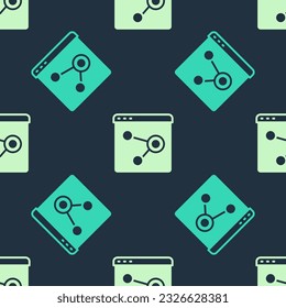 Grün-beige Browser-Symbol einzeln auf blauem Hintergrund.  Vektorgrafik