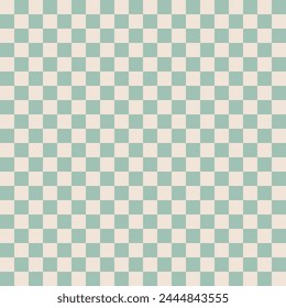 Green and beige checkered pattern. English style. Vintage background. Illusion. Decor, textile. Banner, brochure, poster, card. Vector illustration.