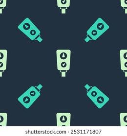 Green and beige Gauge scale icon isolated seamless pattern on blue background. Satisfaction, temperature, manometer, risk, rating, performance, speed tachometer.  Vector