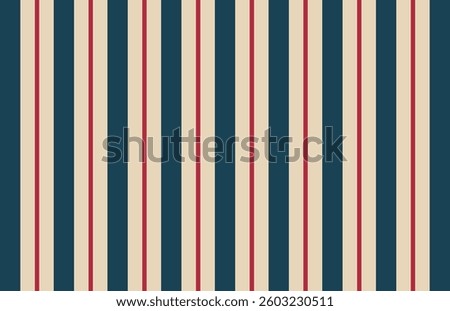 Green, beige and red striped background. Retro pattern. Shabby chic, old money style. Decoration, interior design. Banner, wallpaper, poster, card. Vector illustration