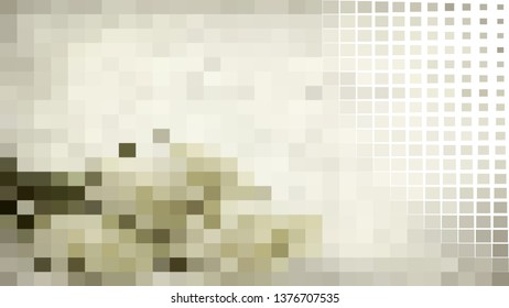 Green and Beige Square Pixel Mosaic Background Illustration