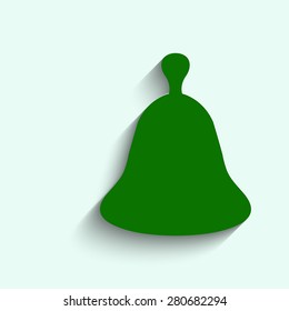 green Bell icon, vector illustration