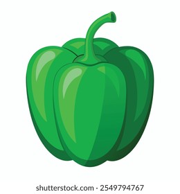 green bell pepper cartoon vector illustration 