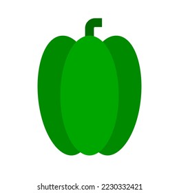 Green bell bell pepper icon. Paprika. Vegetable cooking ingredient. Vector.
