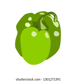 Green bell pepper paprika vector isolated