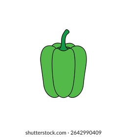 um pimentão verde em perfeita simetria limpo