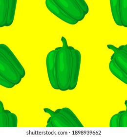 green bell pepper, seamless pattern, vector illustration