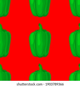 green bell pepper, seamless pattern, vector illustration