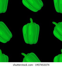 green bell pepper, seamless pattern, vector illustration