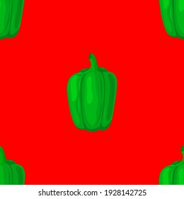 green bell pepper, seamless pattern, vector illustration