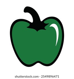 Arte vetorial de Silhueta de Pimenta de Sino Verde
