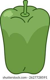 Green bell peppers among healthy and fresh vegetables