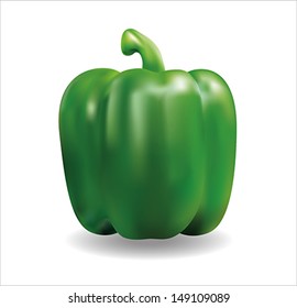 Pimienta verde. Ilustración vectorial.
