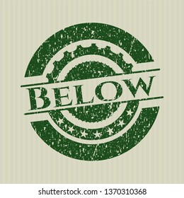 Green Below distressed grunge seal