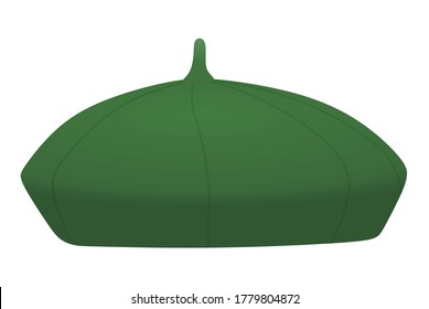 Green  Beret Hat. Vector Illustration