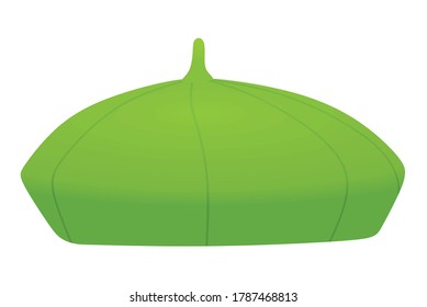 Green  Beret Hat. Vector Illustration