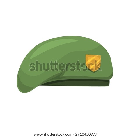 Green beret military cap vector illustration, beret hat icon, military clip art, army clip art, elite soldier special forces uniform headgear army vector image