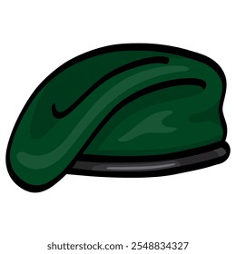 Green Beret Military Headgear Vector Illustration