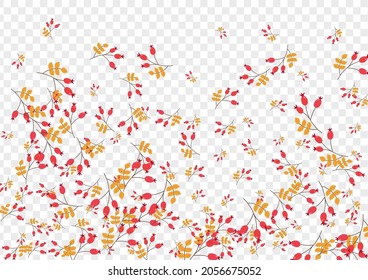 Vector transparente de fondo de Berries verdes. Plantilla de dibujos animados de follaje. Árbol de hierbas amarillas. Conjunto de patrones. Leaf Realista.