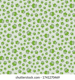 Bayas verdes con un patrón impecable para tela, scrapbooking, giftwrap de papel pintado.Diseño de patrones de superficie.Colores verdes sobre fondo verde pálido