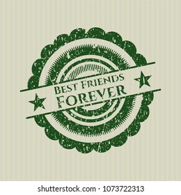  Green Best Friends Forever distress grunge stamp
