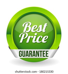 Green Best Price Button mit metallischem Band