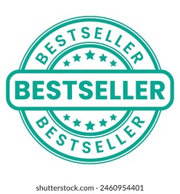 Green Bestseller isolated stamp, sticker, sign with Five Stars vector illustration